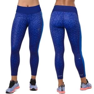 Nwot! ASICS Crop Tight Print Hex Fade Indigo Blue leggings